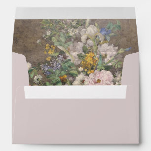Fine art. Floral. Vintage oil on canvas.  Envelope