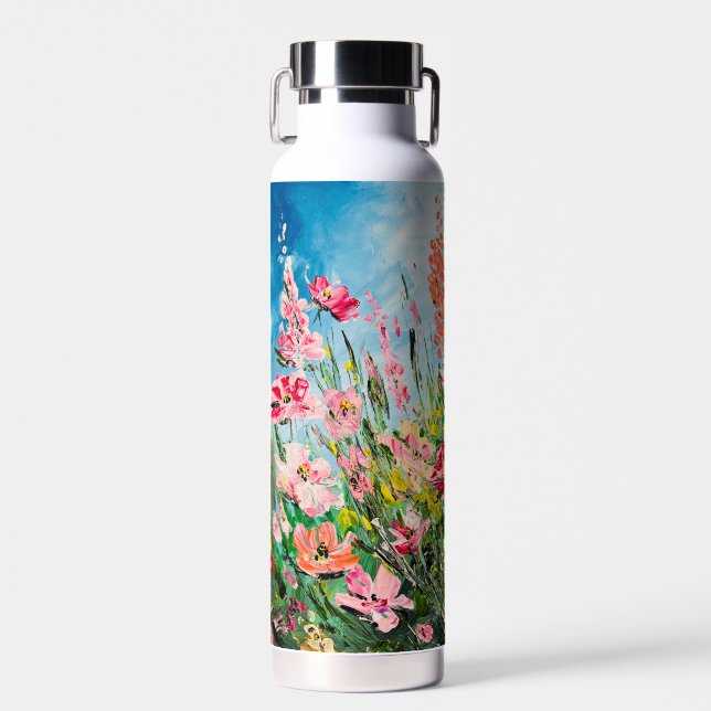 Fine Art Floral Water Bottle (Front)
