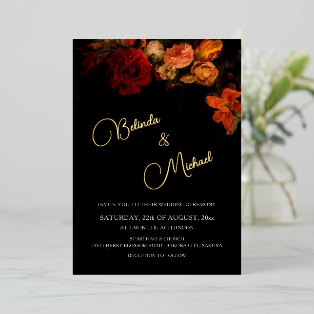 Fine Art Flowers Dark Wedding (Standing Front)