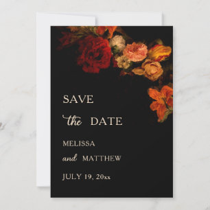 Fine Art Flowers Dark Wedding Save The Date