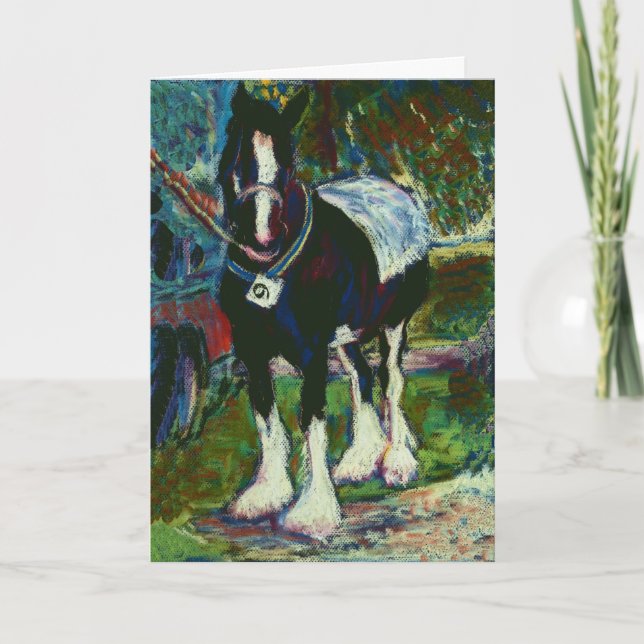 Fine Art Greeting Card - Shire Horse (Front)