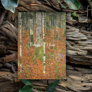 Fine Art Gustav Klimt Forest Nature Wedding Thank You Card