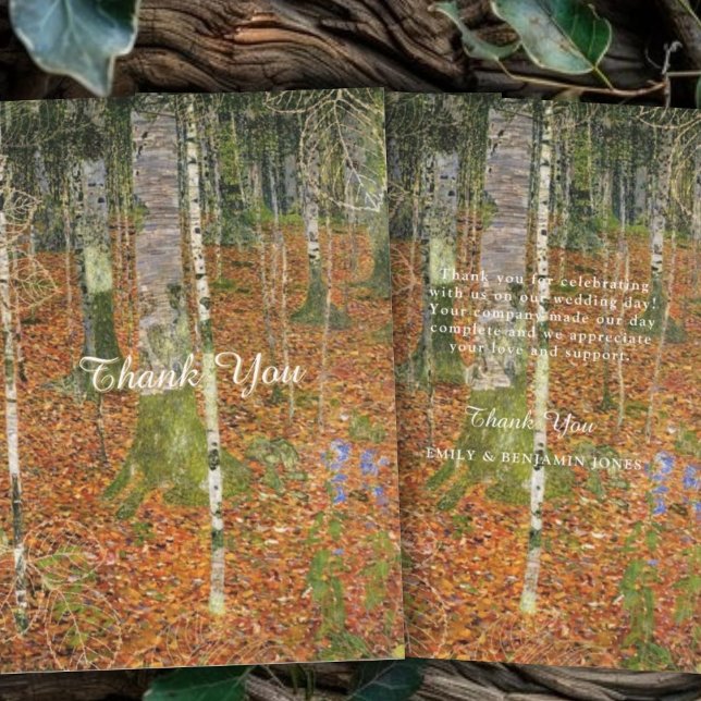 Fine Art Gustav Klimt Forest Nature Wedding Thank You Card (Creator Uploaded)