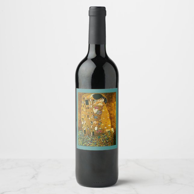 Fine Art ,Gustav Klimt, The Kiss Wine Label (Front)