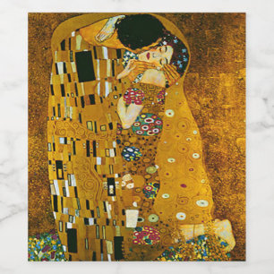 Fine Art ,Gustav Klimt, The Kiss Wine Label