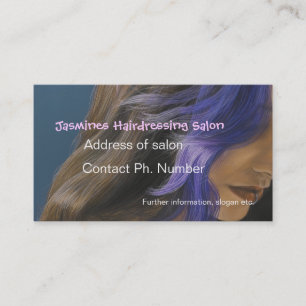 Fine Art Hairdressing salon Blue Business Cards