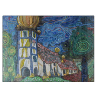 Fine art inspired by Hundertwasser Cutting Board