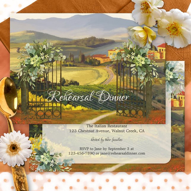 Fine Art Italian Wedding Rehearsal Dinner Invitation (Creator Uploaded)