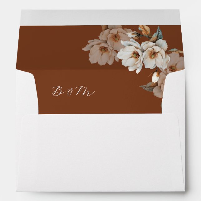 Fine Art Ivory Flowers Terracotta Envelope (Back (Bottom))