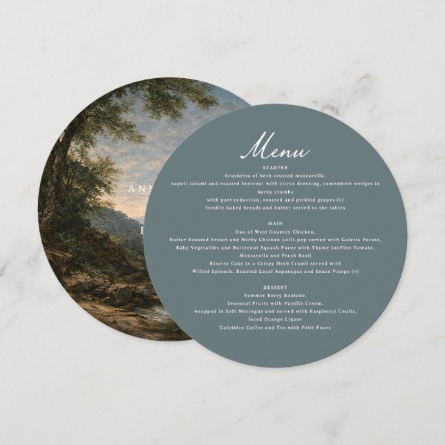 Fine Art Landscape Wedding Romantic Nature  Menu (Front/Back)