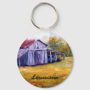 Fine Art Louisiana Barn from Oil  Painting Key Ring
