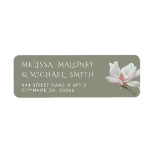 Fine Art Magnolia Flowers Wedding Return Address Label