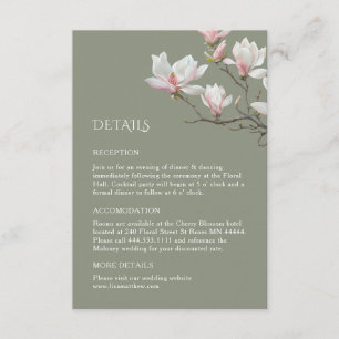 Fine Art Magnolia Wedding Enclosure Card