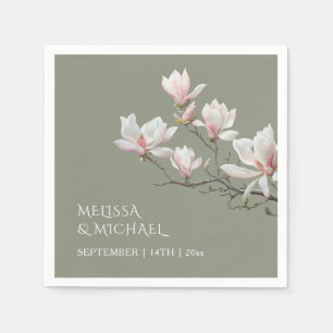 Fine Art Magnolia Wedding Napkin