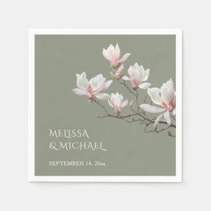 Fine Art Magnolia Wedding  Napkin
