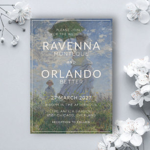 Fine Art Monet Inspired Romantic Vintage Wedding Invitation