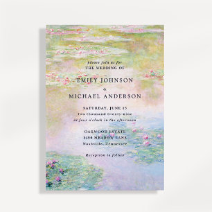Fine Art Monet Water Lilies Wedding Invitation