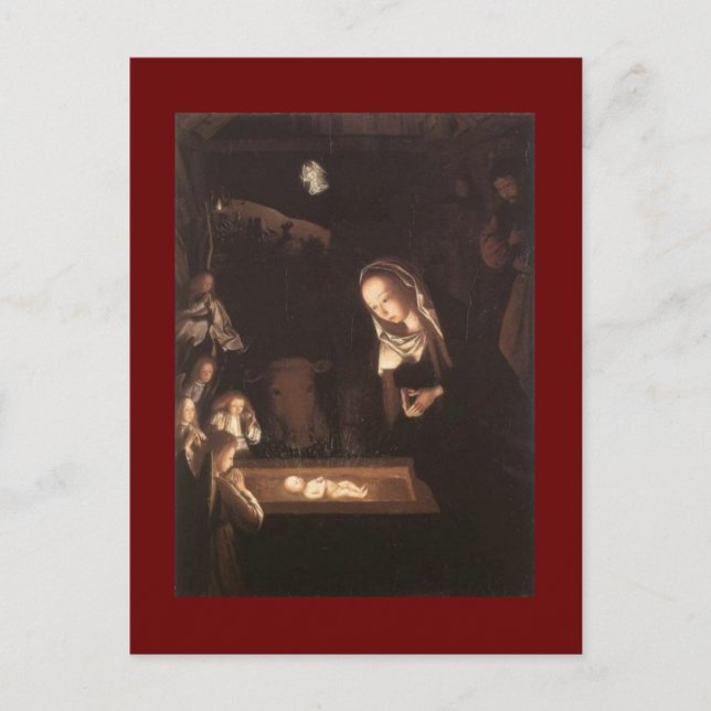 Fine Art Nativity Scene Painting Postcard (Front)
