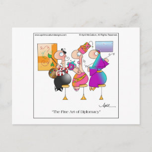 FINE ART OF DIPLOMACY Cartoon Postcard