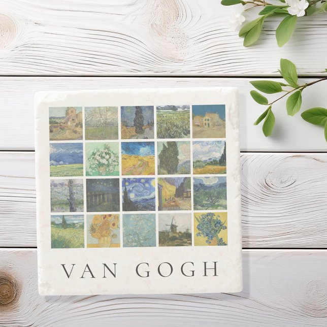 Fine Art Painting Collage Vincent Van Gogh Stone Coaster (Creator Uploaded)
