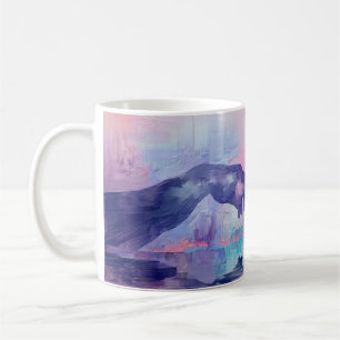 Fine art painting, surrealistic hand painted hands coffee mug