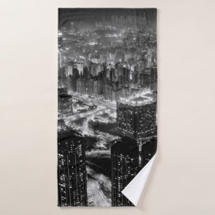 Fine art photography of Hong Kong city in contrast Bath Towel