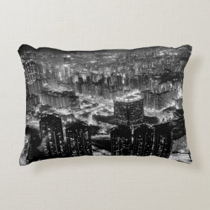 Fine art photography of Hong Kong city in contrast Decorative Cushion