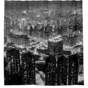 Fine art photography of Hong Kong city in contrast Shower Curtain