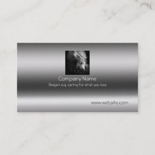 Fine Art Pony Head and Mane on metallic-effect Business Card