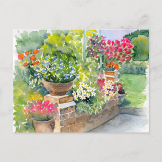 Fine Art Post Card - Garden Scene, Watercolour