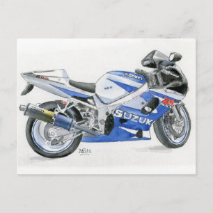 Fine Art Postcard- Suzuki motorbike, watercolor Postcard
