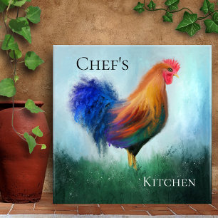 Fine Art Rooster Painting Kitchen Tile
