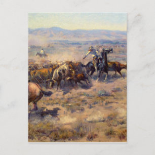 Fine Art Roundup by Charles Marion Russell Postcard
