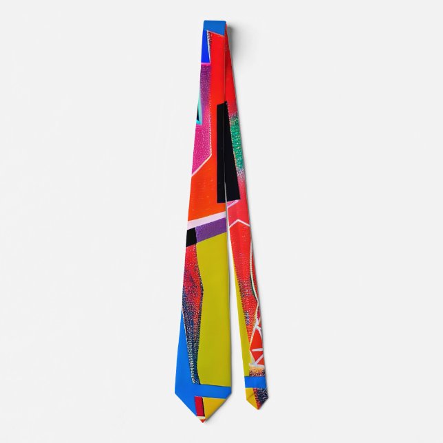 Fine Art Stylish Bold Abstract Modern Art  Tie (Front)