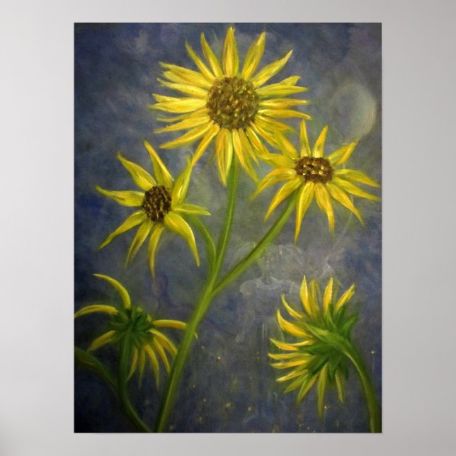 Fine Art Sunflower Painting Print "Apparition 1" (Front)