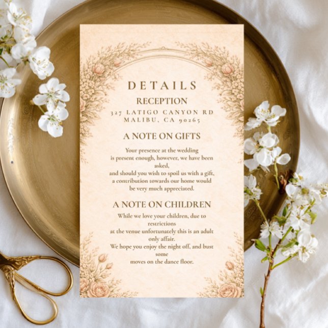 Fine Art Vintage Wildflower Wedding Enclosure Card (Creator Uploaded)