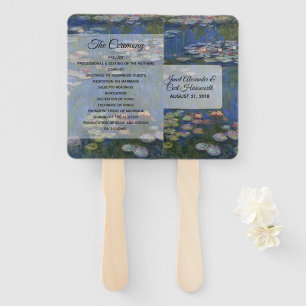 Fine Art Water lilies Wedding Program Fan
