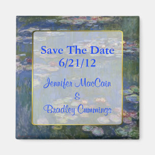 Fine Art Water Lilies Wedding Save the Date Magnet