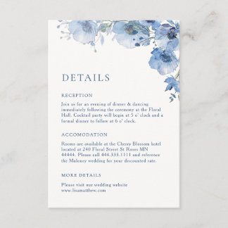 Fine Art Watercolor Blue Floral Details Enclosure Card