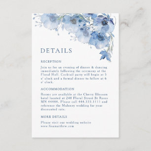 Fine Art Watercolor Blue Floral Details Enclosure Card