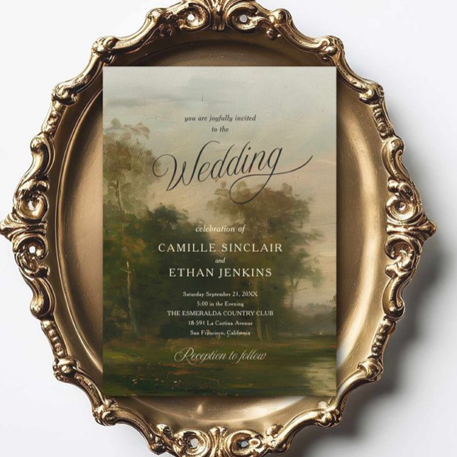 Fine Art Wedding Invitation | Estate Style (Country Side Elegant Wedding Invitation)