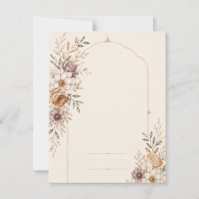 Fine Art Wedding Invitation with Romantic Painted  (Front)