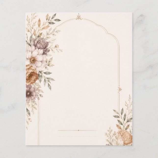 Fine Art Wedding Invitation with Romantic Painted  Flyer (Front)
