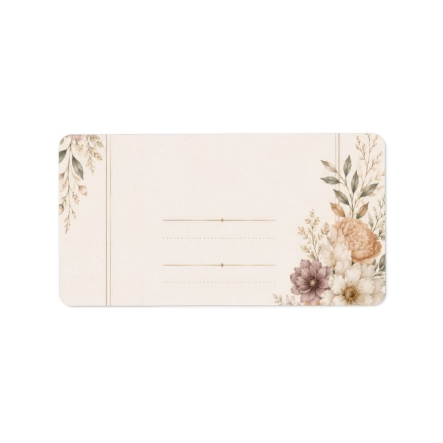 Fine Art Wedding Invitation with Romantic Painted  Label (Front)