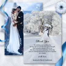 Fine Art Winter Wonderland Wedding Thank You Card