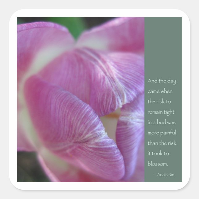 Fine Art with Words of Wisdom Square Sticker (Front)