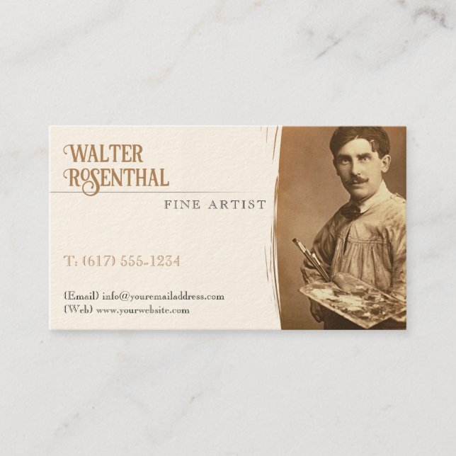 Fine Artist | Vintage Professional Business Card (Front)
