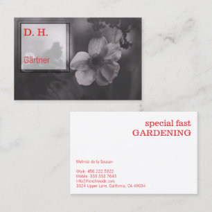 Fine Artistic Photography Gardening  Business Card