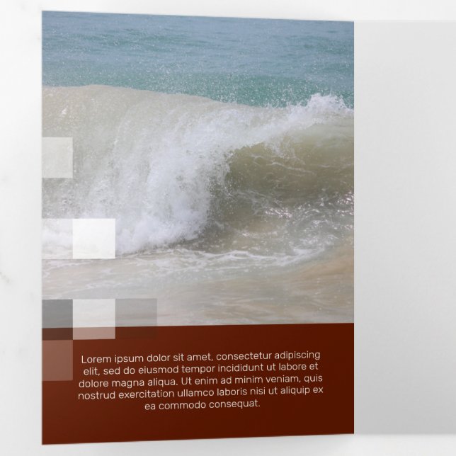 Fine Bordeaux Contemporary Transparency Tri-Fold Card (Inside First)