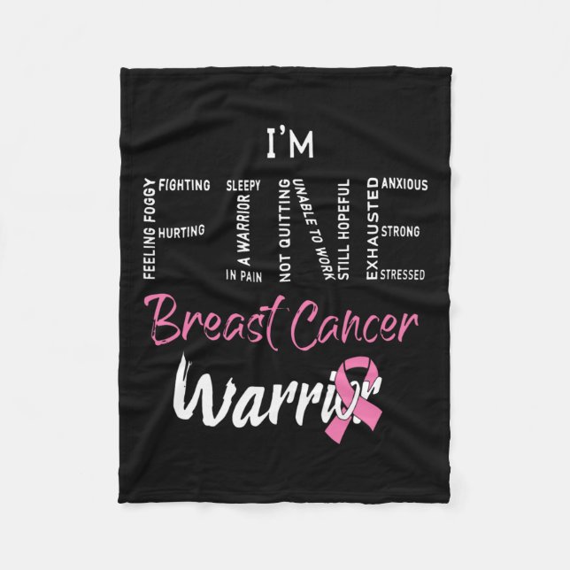 Fine Breast Cancer Warrior Pink Ribbon Breast Canc Fleece Blanket (Front)